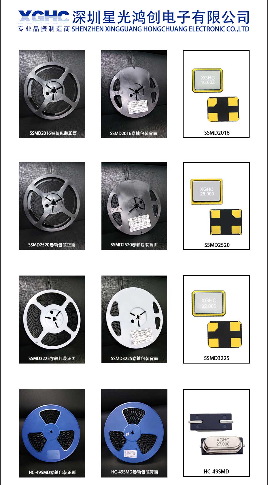星光鴻創(chuàng)晶振包裝示意圖